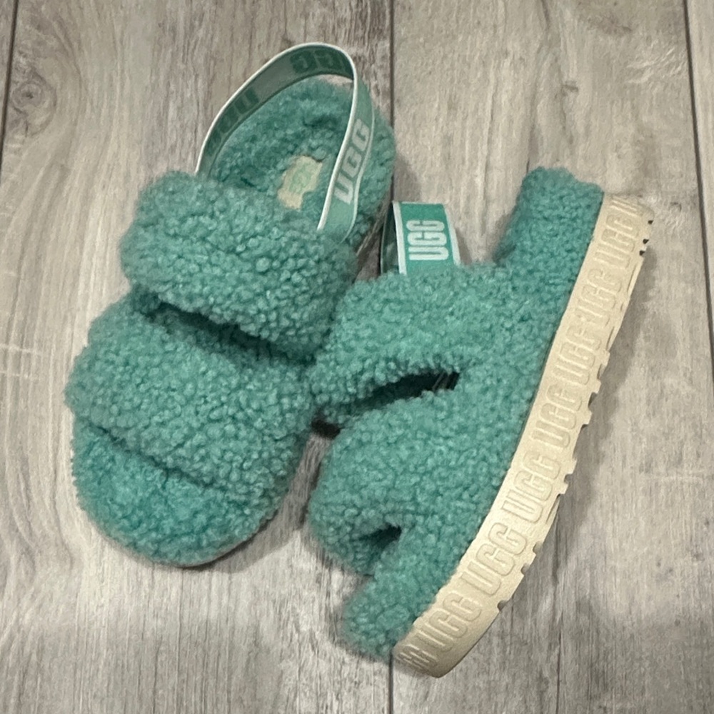 UGG Women’s Oh Fluffita Platform Slippers - Aqua